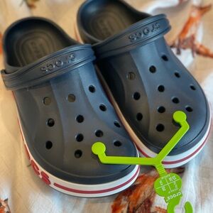 CROCS Kids Navy and Red Clogs NEW Sz 2
